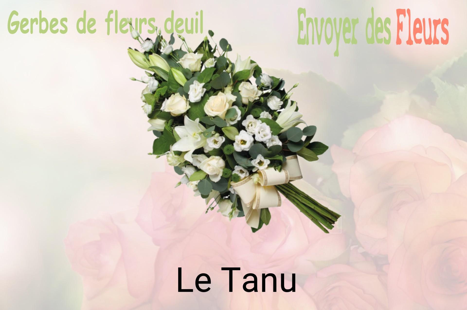 Gerbe de fleurs de deuil livrée à Le Tanu